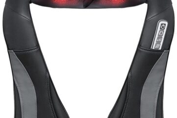 Auronic Shiatsu Massagekussen - Elektrisch Nekmassage Apparaat - Infrarood - Nek en Schouder Massage apparaat - Massage Apparaten - Zwart/Grijs