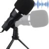 USB Microfoon met standaard - Gaming - Podcast - Voor Pc en console - Standaard - Incl. Plopkap - Zwart - Vivid Green