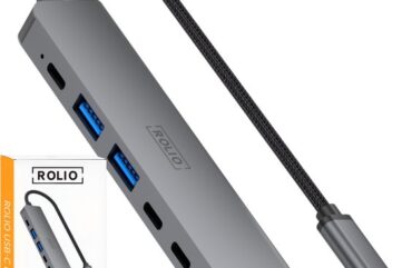 Rolio USB C Hub - 1x HDMI 4K - 3x USB-C - 2x USB-A - USB Splitter - Geschikt voor Macbook Pro / Air / Windows / Universeel