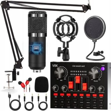 Condensatormicrofoon - Podcast Starterspack - Microfoon - Cardioïde & Ruisonderdrukking - 192kHz & Plug & Play - Complete Set - Voor Livestream & Opname